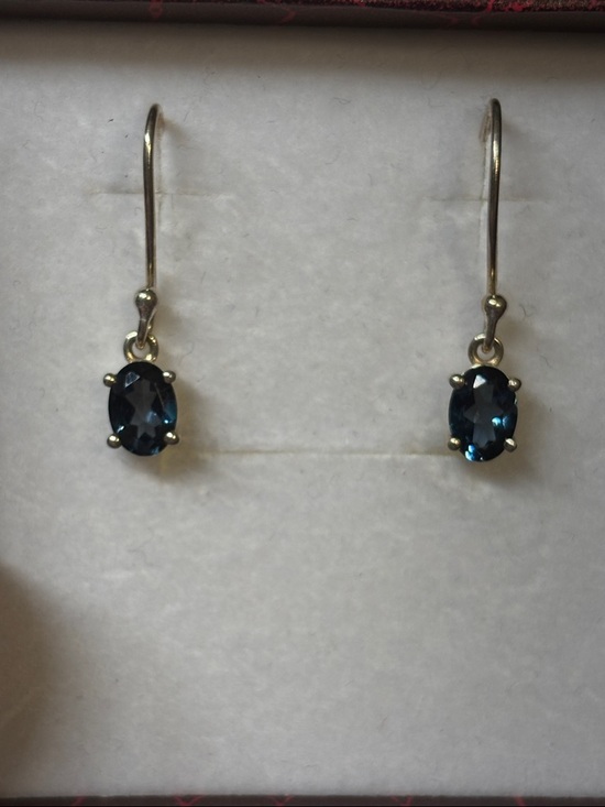 Jewelry - 925 Genuine London Blue Topaz Sterling Silver Dangle Earrings
